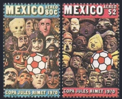 México 1970 Mi 1328-1329. World Soccer Cup Mexico . ** - Mexico