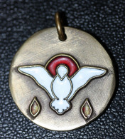 Médaillon Médaille Religieuse Milieu XXe "Saint Esprit" Graveur: Elie Pellegrin - Religious Medal - Religion & Esotérisme