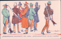 Aarau, Eidgenössisches Schützenfest 1924 Par E. Brunnhofer Illustrateur, Litho (396) - Aarau