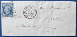 Lettre De Mortefontaine Boite Rurale " Z " 15 JUIN 1856 Presidence N°10 Usage Tardif Oblit PC 3634 Pour VAUXBIN TTB - 1871-1875 Ceres