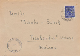 Bund Zensurpost Aus Dem Jahr 1947 Von Frankfurt Nach Frenkendorf - Covers & Documents