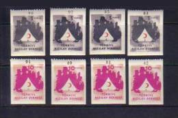1949 TURKEY 5K And 10K. RED CRESCENT FISCAL STAMPS 4x Sets MNH ** - Timbres De Bienfaisance