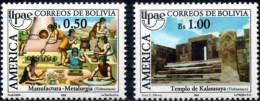 Bolivia 1989 ** CEFIBOL 1352-53 UPAEP Pueblos Precolombinos. Usos Y Costumbres. - Bolivia