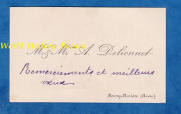 Carte Ancienne De Visite Début XXe - BERNY RIVIERE ( Aisne ) - Monsieur & Madame A. DELIONNET - Généalogie Histoire - Cartoncini Da Visita