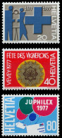 SCHWEIZ 1977 Nr 1087-1089 Postfrisch S2D410E - Unused Stamps