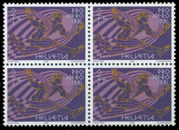SCHWEIZ FLUGMARKEN Nr 1196 Postfrisch VIERERBLOCK X697242 - Unused Stamps