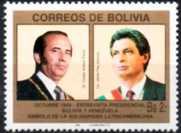 Bolivia 1989 ** CEFIBOL 1354 Entrevista De Presidentes Bolivia - Venezuela. Jaime Paz - Carlos A. Perez. - Bolivie