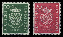 BRD BUND 1950 Nr 121-122 Zentrisch Gestempelt Gepr. X69B74E - Gebraucht