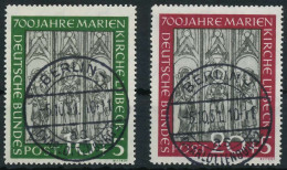 BRD BUND 1951 Nr 139-140 Zentrisch Gestempelt Gepr. X69B75A - Gebraucht