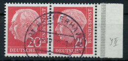 BRD BUND DS HEUSS 1 Nr 185YII Zentrisch Gestempelt WAAGR PAA X69B87E - Used Stamps