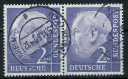 BRD BUND DS HEUSS 1 Nr 195x Zentrisch Gestempelt WAAGR PAAR X69B8CA - Used Stamps