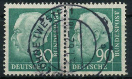 BRD BUND DS HEUSS 2 Nr 265 Zentrisch Gestempelt WAAGR PAAR X69B9DE - Used Stamps