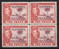 GAMBIA....KING GEORGE VI....(1936-52..).....2d X BLOCK OF 4.........2 X MH....2 X MNH... - Gambie (...-1964)