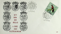 1969 São Tomé E Príncipe Dia Do Selo / Saint Thomas And Prince Stamp Day - Stamp's Day