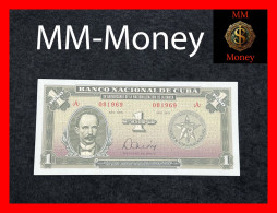 CUBA  1 Peso  1975  P. 106    "commemorative 15th Anniversary Nationalization Of Banking"   **scarce**  UNC - Kuba