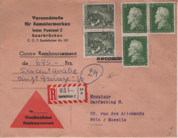 Saar - Saarbrucken - 1956 - Recommande En Contre Remboursement Destination France - Lettres & Documents