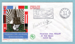 Lettre Illustrée Conseil De L'Europe Ayant Circulée En P.P. Courbevoie Le 02 Février 1970 - Mechanical Postmarks (Advertisement)