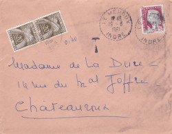 1961--lettre Taxée De LE MENOUX-36 Pour CHATEAUROUX-36--timbre Marianne--TT X 2--Beau Cachet 19-6-1961 - 1961-....