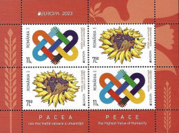 RUMANIA /ROMANIA /RUMÄNIEN /ROUMANIE -EUROPA 2023 -"PEACE –The Highest Value Of Humanity".-SOUVENIR SHEET Type 2 - 2023