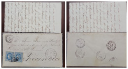 O) 1866 ST. THOMAS AND PRINCE, QUEEN ISABELLA II, CIRCULATED COVER TO ST MARTORY  - FRANCE, ENVELOPE, COMPLETE LETTER, X - St. Thomas & Prince