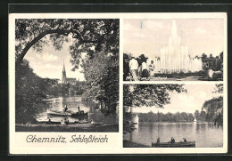 AK Chemnitz, Drei Ansichten Von Schlossteich  - Chemnitz