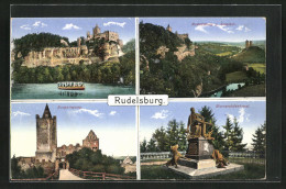 AK Saaleck, Rudelsburg, Burgeingang, Bismarckdenkmal  - Other & Unclassified