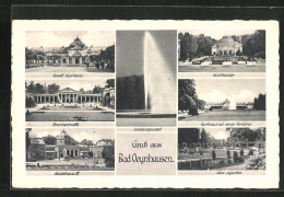 AK Bad Oeynhausen, Jordansprudel, Kurtheater, Rosengarten, Staatl. Kurhaus, Brunnenhalle, Badehaus  - Theatre