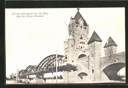 AK Mainz, Die Neue Kaiserbrücke über Den Rhein Bahnlinie Mainz-Wiesbaden  - Mainz