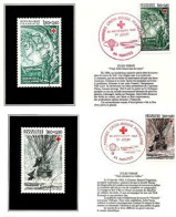 Lot De 2 Cartes, Timbre Croix-Rouge 1er Jour 44 NANTES 20 Nov 1982 [JULES VERNES ]  (464_epj3) - 1980-1989