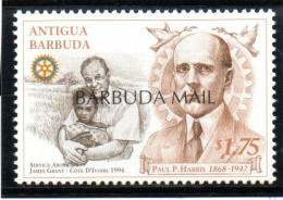 1997 June 12 Rotary Barbuda Paul Harris 50th Anniversary Of Death Overprinted - Rotary, Lions Club