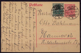 Peine GS M.Zusatzfrankatur Kreisgitterstempel 1919(b803 - Other & Unclassified