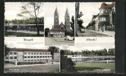 AK Breyell, Neue Schule, Quellensee, Kirche Mit Sparkasse, Obere Bahnhofstrasse  - Autres & Non Classés