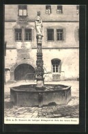 AK Ulm A.D., Brunnen Der Heiligen Hildegard Im Hofe Des Neuen Baues  - Ulm
