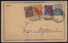 Deutsches Reich Infla Ganzsache Geprüft Zufrankatur 1923  M.224aa (21660 - Covers & Documents