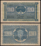 FINNLAND - FINLAND 20 MARKKA 1945 Litt. B PICK 78a VF (3) Serie T   (23656 - Finnland