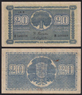 FINNLAND - FINLAND 20 MARKKA 1945 Litt. B PICK 78a VF (3) Serie H   (23653 - Finlande