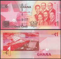 Ghana 1 Cedi Banknote 2010 Pick 37 UNC (1)  (14152 - Sonstige – Afrika