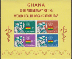 Ghana 1968 S/Sheet Anniversary Of WHO WORLD HEALTH ORGANIZATION Block MNH - Ghana (1957-...)