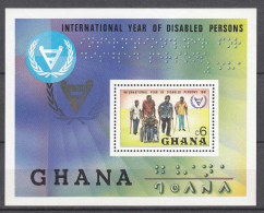 Ghana 1982 S/Sheet International Year Of Disabled Persons Braille Health MNH ** - Ghana (1957-...)