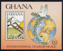 GHANA 1987 INTERNATIONAL YEAR OF PEACE S/Sheet MNH **  (26486 - Ghana (1957-...)