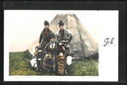 AK Norge, Lappefamilie Vor Ihrem Zelt  - Zonder Classificatie