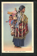 AK Navaho Mother And Papoose, Arizona  - Indianer