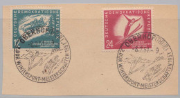 DDR 1951 Mi. 280-281 Auf Briefstück Mit SST Wintersport-Meisterschaften  (27649 - Otros & Sin Clasificación