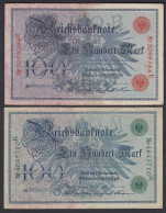 Ro 33b + 34 - Je 100 Mark 1908  Udr B + M Serie E + K    (24363 - Other & Unclassified
