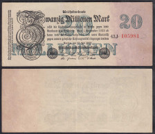 Reichsbanknote - 20 Millionen Mark 1923 Ro 96c VF+ (3+) FZ: J BZ: 43  (32811 - Sonstige & Ohne Zuordnung