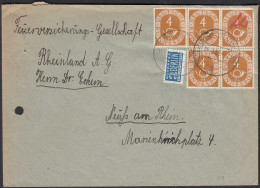 BRD BUNDESREPUBLIK Bund Mi. 124 Mehrfachfrankatur 4 Pfennig Posthorn 1953 (32673 - Other & Unclassified