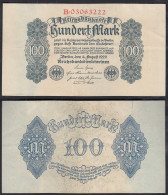 Ro 72 Reichsbanknote 100 Mark 1922 Pick 75 Serie B VF (3)   (32812 - Sonstige & Ohne Zuordnung