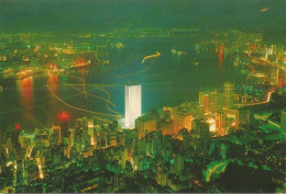 CHINA - HONG KONG NIGHT SCENE FROM PEAK - 1982 - China (Hongkong)