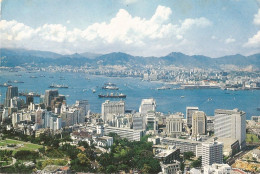 CHINA  - HONG KONG - PANORAMA OF HONG KONG ISLAND CENTRAL DISTRICT IN FOREGROUND -  ED. WINSOME -1970 - Chine (Hong Kong)
