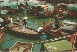 CHINA  - HONG KONG - A FLOATING VILLAGE IN ABERDEEN - ED. TRAVEL AID - 1969 - Chine (Hong Kong)